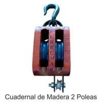 Cuadernal de madera 2 polea